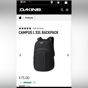 BNWT 33L Dakine Backpack
